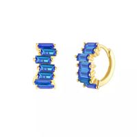 1 Pair Glam Cool Style Solid Color Copper Plating Inlay Zircon Gold Plated Earrings main image 7