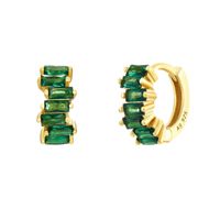 1 Pair Glam Cool Style Solid Color Copper Plating Inlay Zircon Gold Plated Earrings main image 6