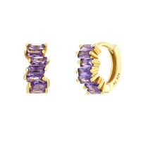 1 Pair Glam Cool Style Solid Color Copper Plating Inlay Zircon Gold Plated Earrings main image 9