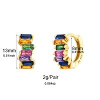 1 Pair Glam Cool Style Solid Color Copper Plating Inlay Zircon Gold Plated Earrings main image 2