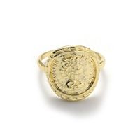 Fashion Micro Inlaid Zircon Open Adjustable Copper Ring Real Gold Plating sku image 1