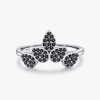 Elegant Water Droplets Sterling Silver Plating Inlay Zircon Rhodium Plated Rings sku image 1