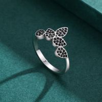 Elegant Water Droplets Sterling Silver Plating Inlay Zircon Rhodium Plated Rings main image 2