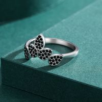 Elegant Water Droplets Sterling Silver Plating Inlay Zircon Rhodium Plated Rings main image 3