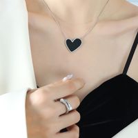 Wholesale Sexy Heart Shape Titanium Steel 18k Gold Plated Acrylic Earrings Necklace main image 5