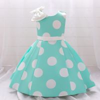 Casual Elegant Polka Dots Printing Polyester Girls Dresses sku image 1