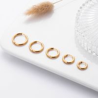 1 Pair Simple Style Solid Color Plating Stainless Steel Titanium Steel Gold Plated Earrings main image 1