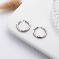 1 Pair Simple Style Solid Color Plating Stainless Steel Titanium Steel Gold Plated Earrings main image 5