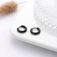 1 Pair Simple Style Solid Color Plating Stainless Steel Titanium Steel Gold Plated Earrings main image 3