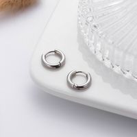 1 Pair Simple Style Solid Color Plating Stainless Steel Titanium Steel Gold Plated Earrings main image 2