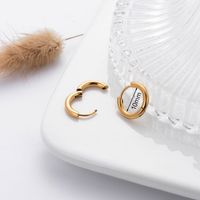 1 Pair Simple Style Solid Color Plating Stainless Steel Titanium Steel Gold Plated Earrings sku image 5
