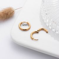 1 Pair Simple Style Solid Color Plating Stainless Steel Titanium Steel Gold Plated Earrings sku image 13