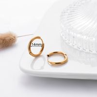 1 Pair Simple Style Solid Color Plating Stainless Steel Titanium Steel Gold Plated Earrings sku image 6