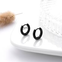 1 Pair Simple Style Solid Color Plating Stainless Steel Titanium Steel Gold Plated Earrings sku image 9