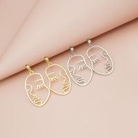 Wholesale Jewelry 1 Pair Artistic Human Face Alloy Gold Plated Silver Plated Drop Earrings main image 1
