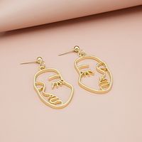 Wholesale Jewelry 1 Pair Artistic Human Face Alloy Gold Plated Silver Plated Drop Earrings sku image 1