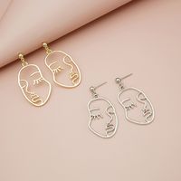 Wholesale Jewelry 1 Pair Artistic Human Face Alloy Gold Plated Silver Plated Drop Earrings main image 4