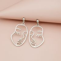 Wholesale Jewelry 1 Pair Artistic Human Face Alloy Gold Plated Silver Plated Drop Earrings main image 2