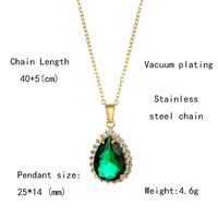 Stainless Steel Titanium Steel 18K Gold Plated Artistic Plating Inlay Water Droplets Zircon Pendant Necklace main image 2
