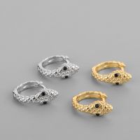 1 Pair Streetwear Snake Copper Inlay Zircon Earrings main image 2