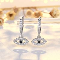 1 Pair Lady Devil's Eye Copper Plating Inlay Zircon Drop Earrings sku image 2