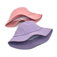 Unisex Casual Solid Color Flat Eaves Bucket Hat main image 4
