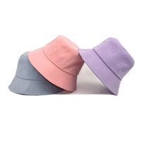 Unisex Casual Solid Color Flat Eaves Bucket Hat main image 3