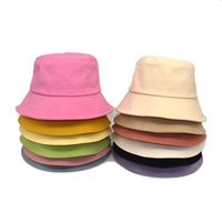 Unisex Casual Solid Color Flat Eaves Bucket Hat main image 6