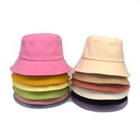 Unisex Lässig Einfarbig Flache Traufen Bucket Hat main image 6