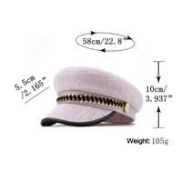 Women's Elegant Solid Color Chain Curved Eaves Beret Hat main image 4