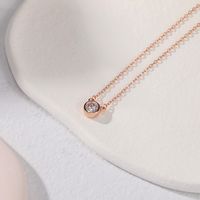 Lady Round Sterling Silver Plating Inlay Zircon Pendant Necklace main image 4
