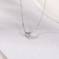 Lady Round Sterling Silver Plating Inlay Zircon Pendant Necklace main image 2