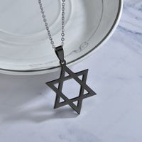 Wholesale Simple Style Hexagram Titanium Steel Pendant Necklace sku image 2