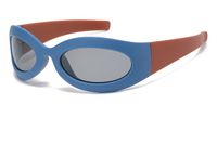 Y2k Color Block Tac Oval Frame Full Frame Men's Sunglasses main image 2