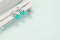 Elegant Heart Shape Copper Inlay Crystal Women's Earrings Necklace sku image 2