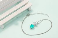 Elegant Heart Shape Copper Inlay Crystal Women's Earrings Necklace sku image 1