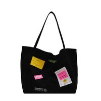 Women's Basic Color Block Canvas Shopping Bags main image 5
