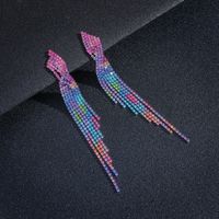 Simple Style Alloy Rhinestone Printing Earrings Banquet Drop Earrings main image 8