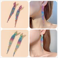 Simple Style Alloy Rhinestone Printing Earrings Banquet Drop Earrings main image 2