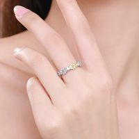 Simple Style Daisy Sterling Silver Inlay Zircon Rings main image 4