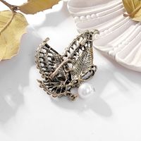 Luxueux Papillon Alliage Incruster Perles Artificielles Strass Femmes Broches main image 6