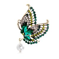 Lujoso Mariposa Aleación Embutido Perlas Artificiales Diamantes De Imitación Mujeres Broches main image 4