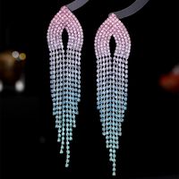 Retro Alloy Rhinestone Tassel Earrings Daily Unset Drop Earrings sku image 12