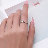 Simple Style Water Droplets Sterling Silver Inlay Zircon Rings main image 5