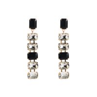 Wholesale Jewelry 1 Pair Luxurious Square Alloy Glass Gold Plated Drop Earrings sku image 2