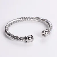 304 Stainless Steel 18K Gold Plated Hip-Hop Inlay Geometric Acrylic Pearl Bangle sku image 1