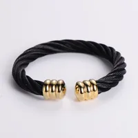 304 Stainless Steel 18K Gold Plated Hip-Hop Inlay Geometric Acrylic Pearl Bangle sku image 25