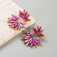 1 Pair Luxurious Geometric Inlay Alloy Rhinestones Gold Plated Drop Earrings main image 8