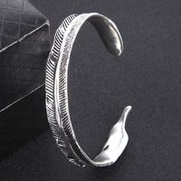 Vintage Style Feather Alloy Plating Men's Bangle main image 1