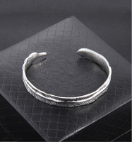 Vintage Style Feather Alloy Plating Men's Bangle main image 2